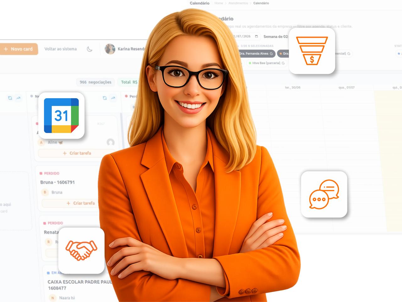 Agente Oba Agendamento CRM em ação — marcação, confirmação e integração ao CRM