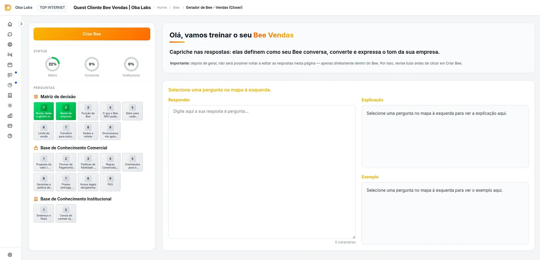 Quest Cliente — questionário guiado